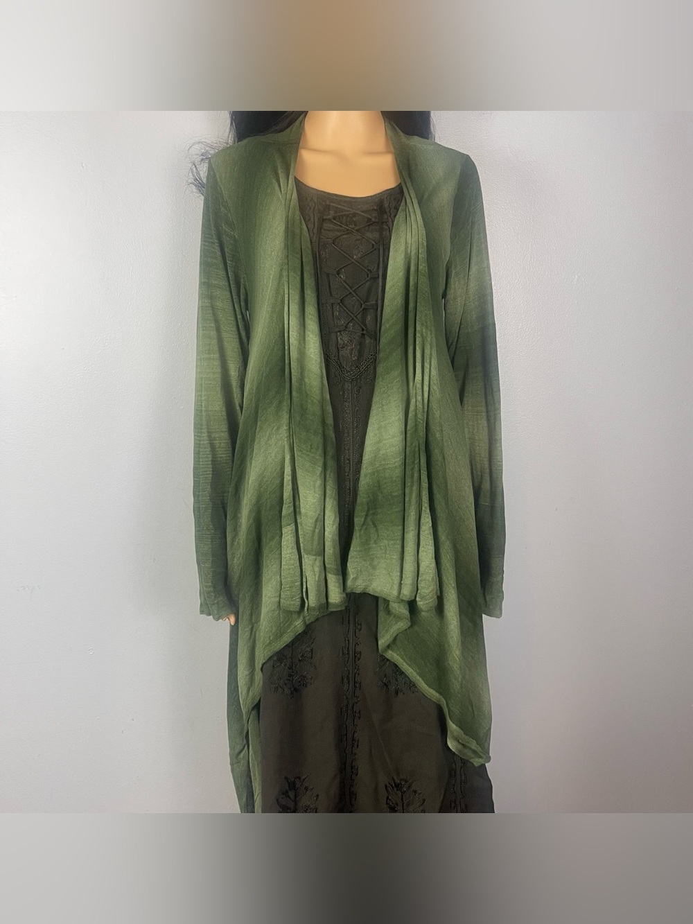 Green Ombre Open Cardigan